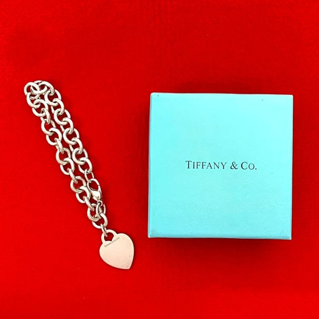 Tiffany Co Return To Heart Tag Bracelet Silver 925 Chain Bangle 720$